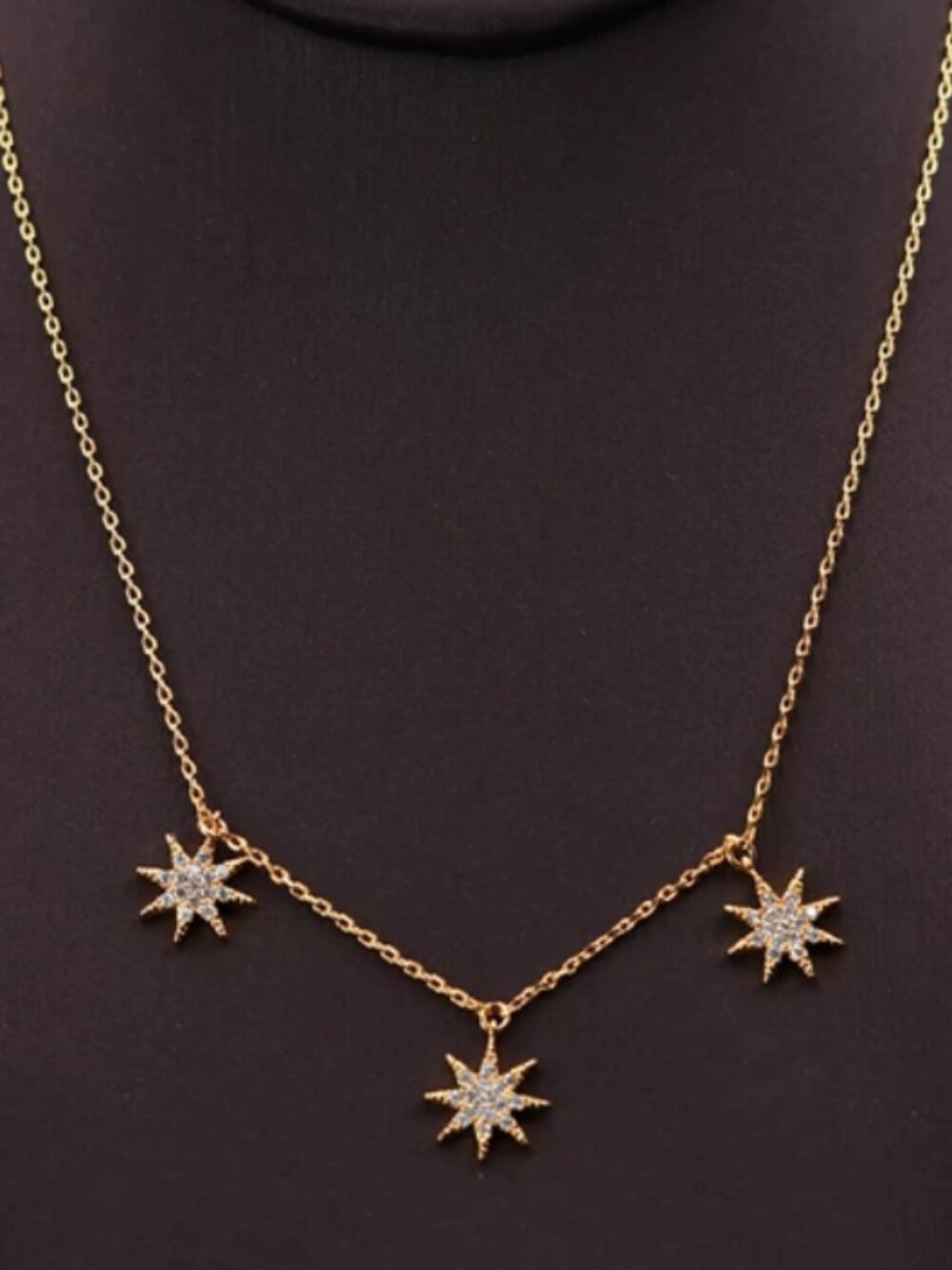 Henri Bendel Celestial Starburst Crystal Pendant Necklace Gold Tone Necklace